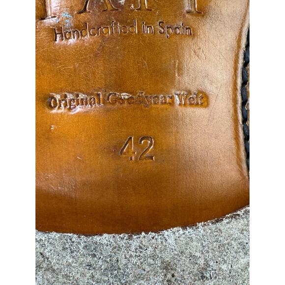Taft Goodyear Welt Leather Tan Brown Chelsea Oxford boots Men Size 42 US 9